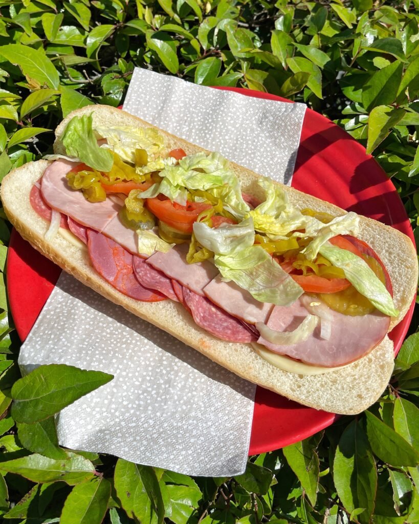 Authentic Italian Cold Cut Sandwich with Genoa Salami Hot Capocollo Smoked Ham and Pepperoncini at Tummy Stuffer Aliso Viejo