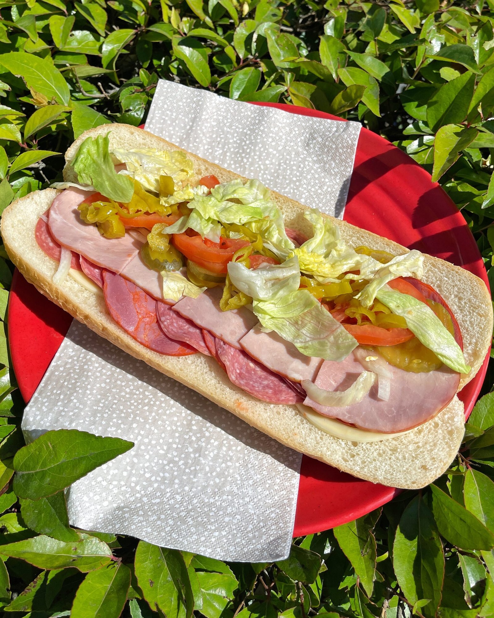 Authentic Italian Cold Cut Sandwich with Genoa Salami Hot Capocollo Smoked Ham and Pepperoncini at Tummy Stuffer Aliso Viejo